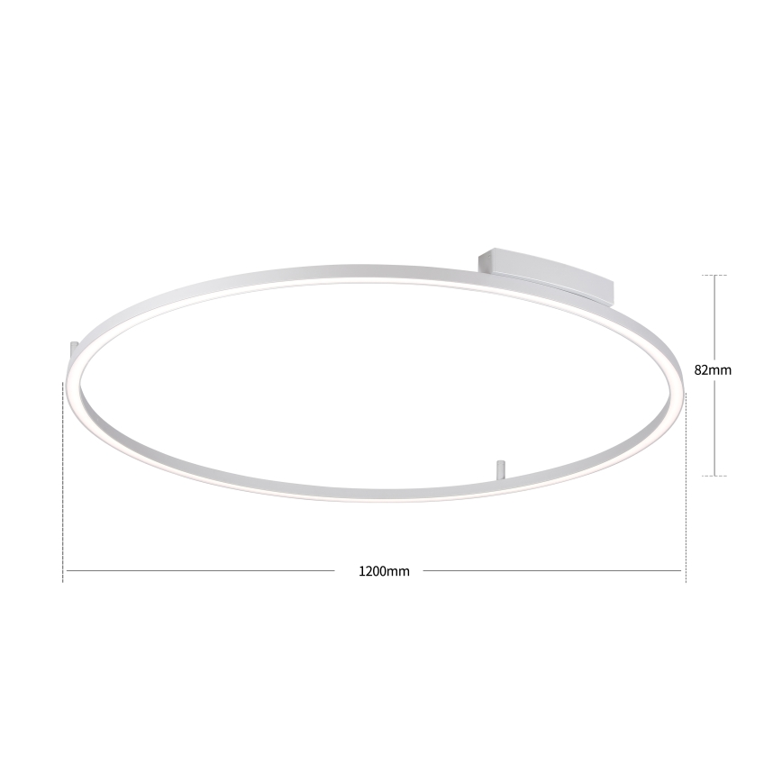 Brilagi - LED stropna svjetiljka s prigušivanjem PORTOFINO LED/85W/230V 3000-6000K pr. 120 cm srebrna + daljinski upravljač