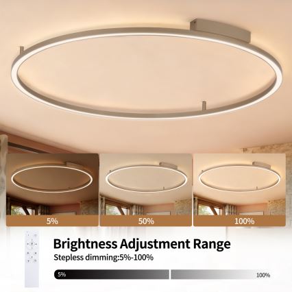 Brilagi - LED stropna svjetiljka s mogućnošću prigušivanja PORTOFINO LED/85W/230V 3000-6000K promjer 120 cm bež + daljinski upravljač