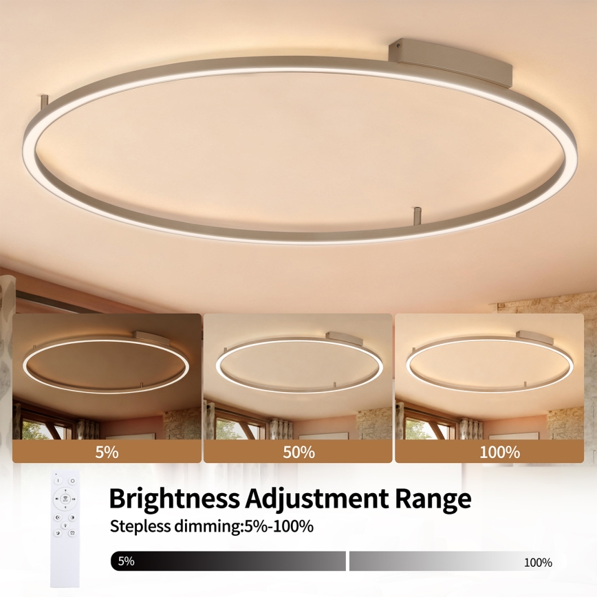 Brilagi - LED stropna svjetiljka s mogućnošću prigušivanja PORTOFINO LED/85W/230V 3000-6000K promjer 120 cm bež + daljinski upravljač