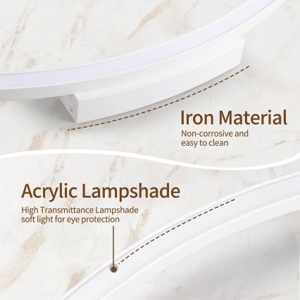 Brilagi - prigušivačka stropna LED svjetiljka PORTOFINO, 85 W, 230 V, 3000–6000 K, promjer 120 cm, bijela + daljinski upravljač