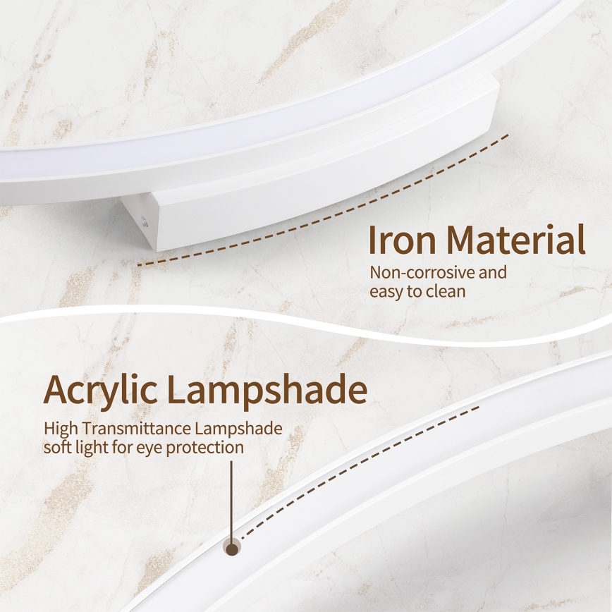 Brilagi - prigušivačka stropna LED svjetiljka PORTOFINO, 85 W, 230 V, 3000–6000 K, promjer 120 cm, bijela + daljinski upravljač