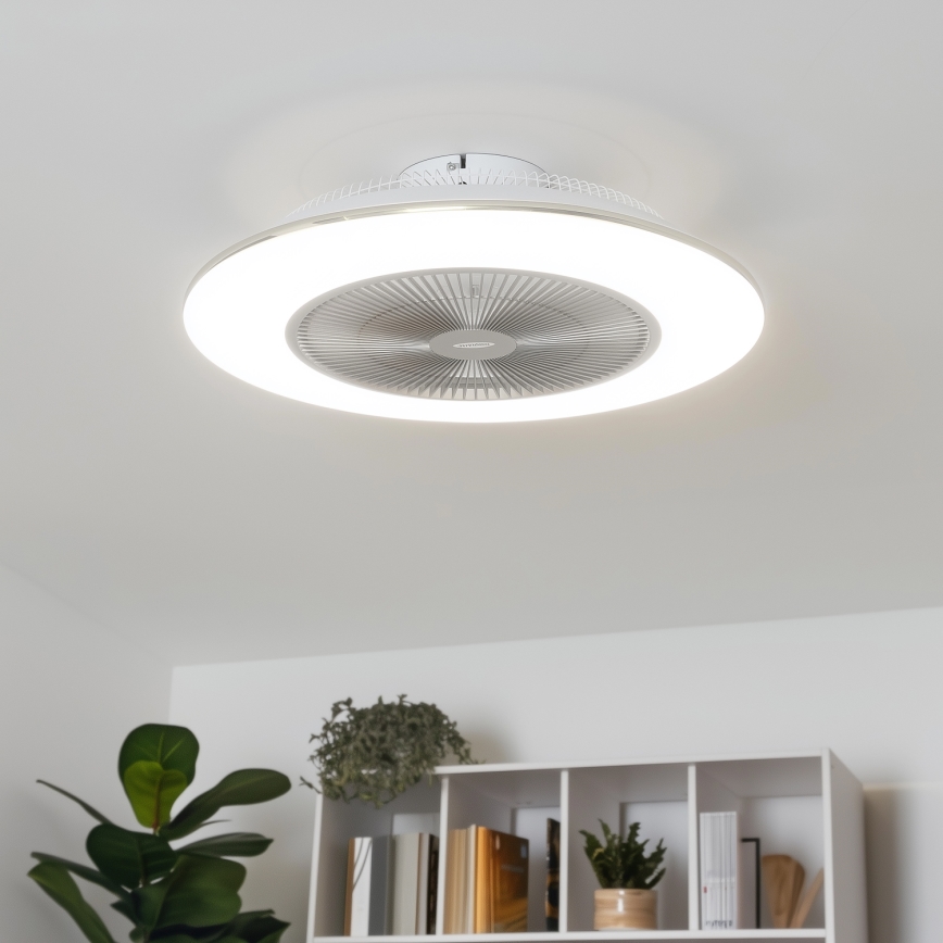 Brilagi - LED Prigušiva svjetiljka s ventilatorom AURA LED/38W/230V 3000-6000K srebrna + daljinski upravljač