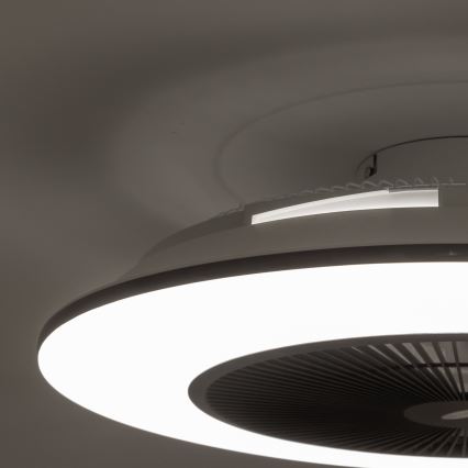 Brilagi - LED Prigušiva svjetiljka s ventilatorom AURA LED/38W/230V 3000-6000K crna + daljinski upravljač