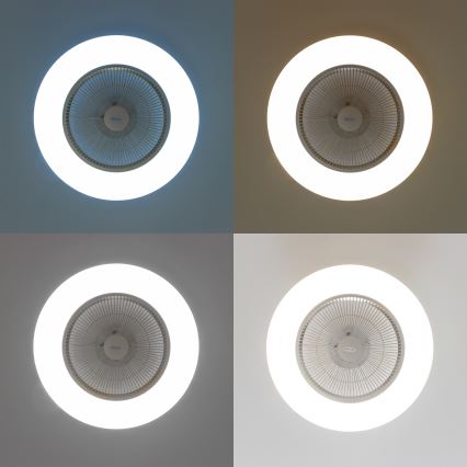 Brilagi - LED Prigušiva svjetiljka s ventilatorom AURA LED/38W/230V 3000-6000K srebrna + daljinski upravljač