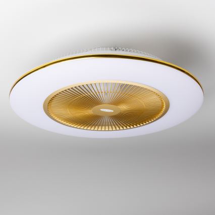 Brilagi - LED Prigušiva svjetiljka s ventilatorom AURA LED/38W/230V 3000-6000K zlatna + daljinski upravljač