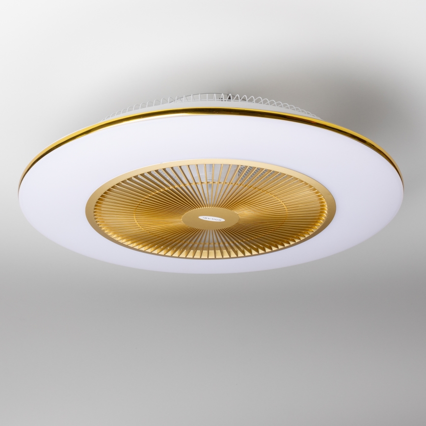 Brilagi - LED Prigušiva svjetiljka s ventilatorom AURA LED/38W/230V 3000-6000K zlatna + daljinski upravljač