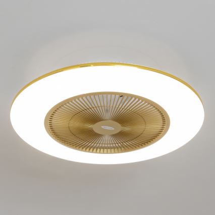 Brilagi - LED Prigušiva svjetiljka s ventilatorom AURA LED/38W/230V 3000-6000K zlatna + daljinski upravljač