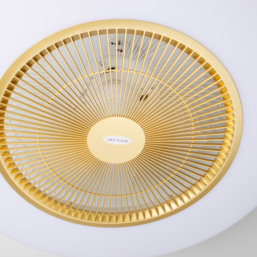 Brilagi - LED Prigušiva svjetiljka s ventilatorom AURA LED/38W/230V 3000-6000K zlatna + daljinski upravljač