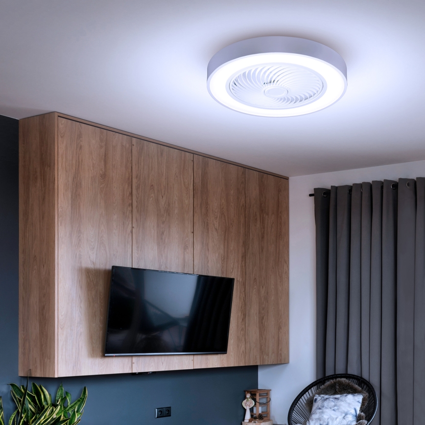 Brilagi - Prigušivo LED stropno svjetlo s ventilatorom LED/30W/230V 3000-6500K pr. 50 cm bijela + daljinsko upravljanje