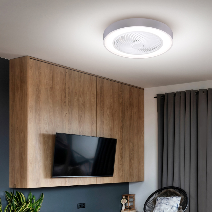 Brilagi - LED Prigušiva stropna svjetiljka s ventilatorom LED/30W/230V 3000-6500K bijela + daljinski upravljač