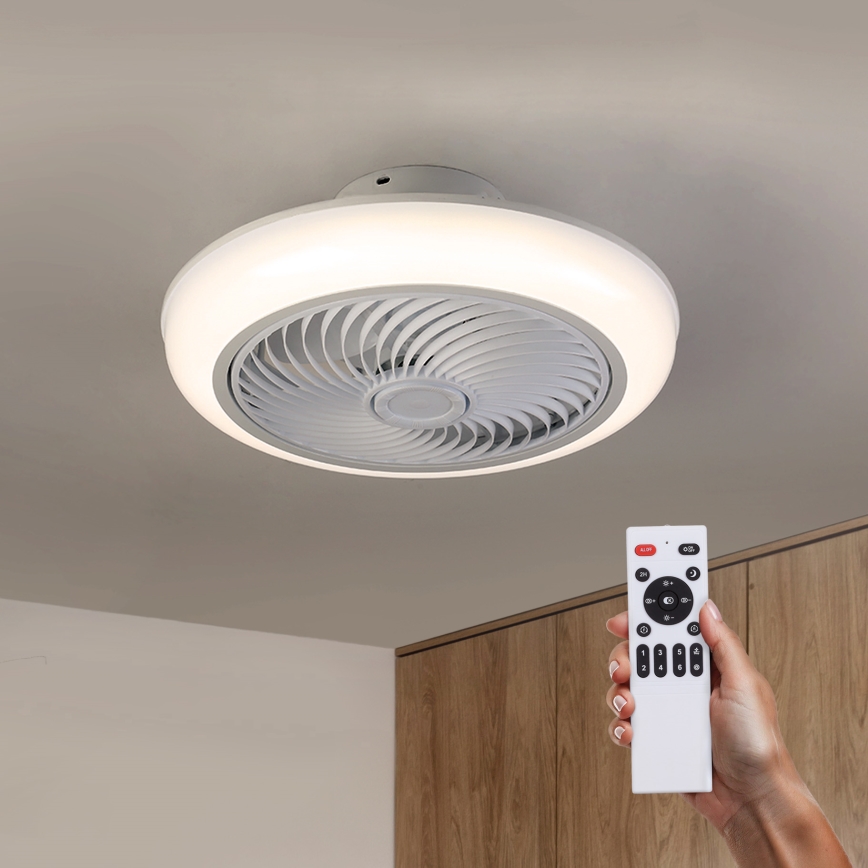 Brilagi - LED Prigušiva stropna svjetiljka s ventilatorom LED/30W/230V 3000-6500K bijela + daljinski upravljač