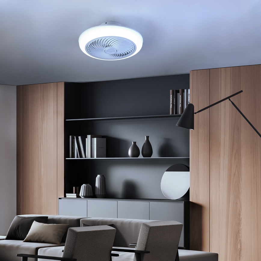 Brilagi - LED Prigušiva stropna svjetiljka s ventilatorom LED/30W/230V 3000-6500K bijela + daljinski upravljač