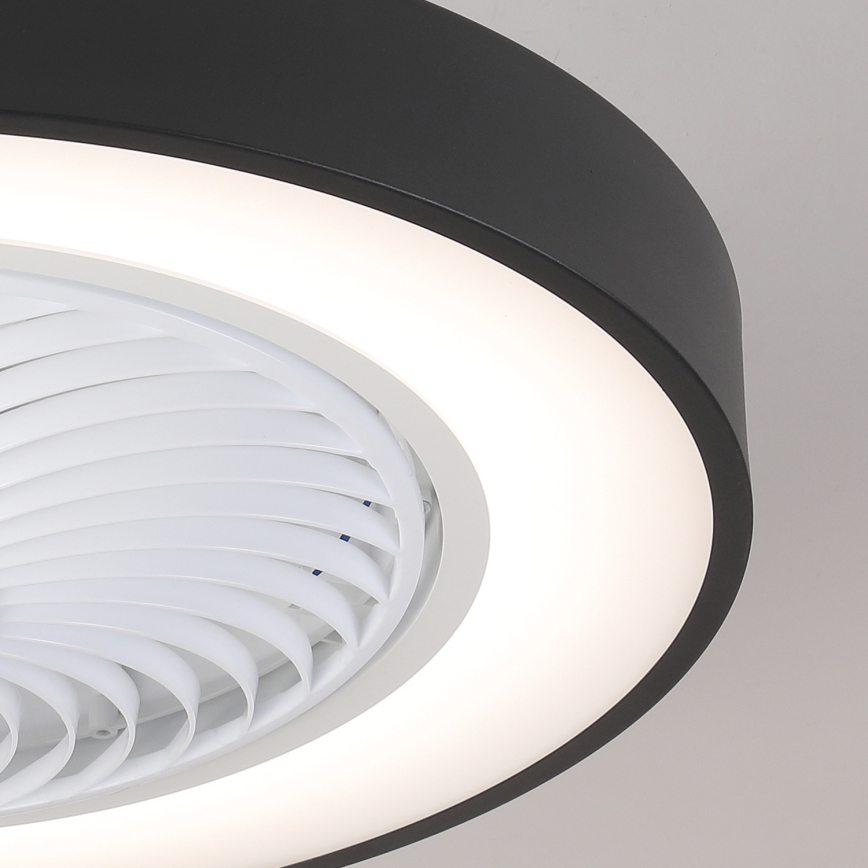 Brilagi - LED Prigušiva stropna svjetiljka s ventilatorom LED/30W/230V 3000-6500K crna + daljinski upravljač