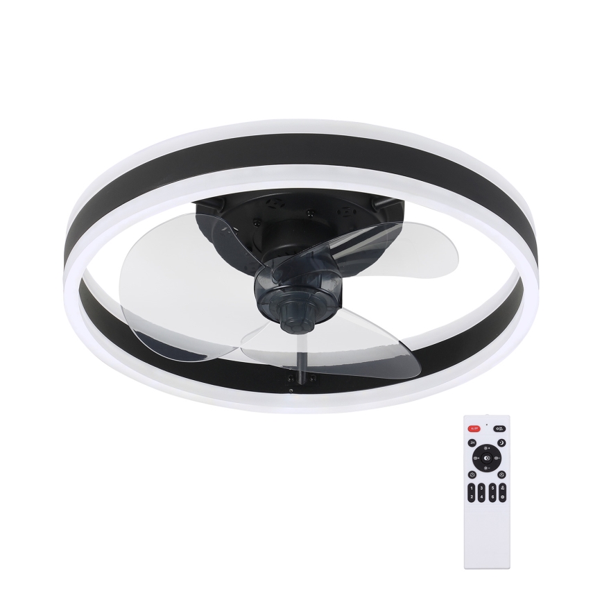 Brilagi - LED Prigušiva stropna svjetiljka s ventilatorom LED/30W/230V 3000-6500K crna + daljinski upravljač