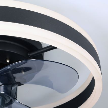 Brilagi - LED Prigušiva stropna svjetiljka s ventilatorom LED/30W/230V 3000-6500K crna + daljinski upravljač