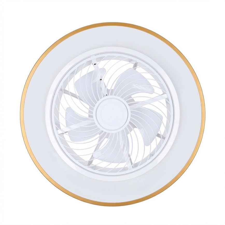Brilagi - LED prigušivo stropno svjetlo s ventilatorom LED/38W/230V 3000-6500K 3000-6500K Ø 50 cm zlatna + daljinski upravljač