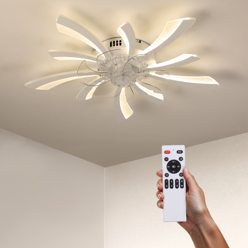 Brilagi - LED Prigušiva stropna svjetiljka s ventilatorom LED/50W/230V 3000-6500K bijela + daljinski upravljač