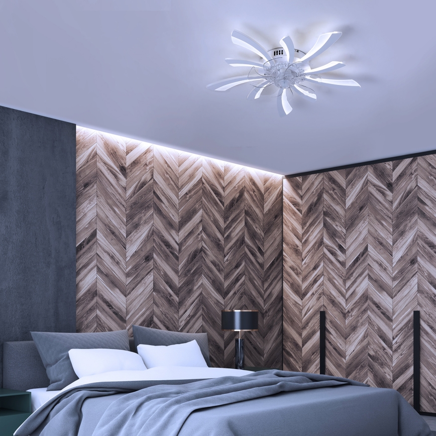Brilagi - LED Prigušiva stropna svjetiljka s ventilatorom LED/50W/230V 3000-6500K bijela + daljinski upravljač