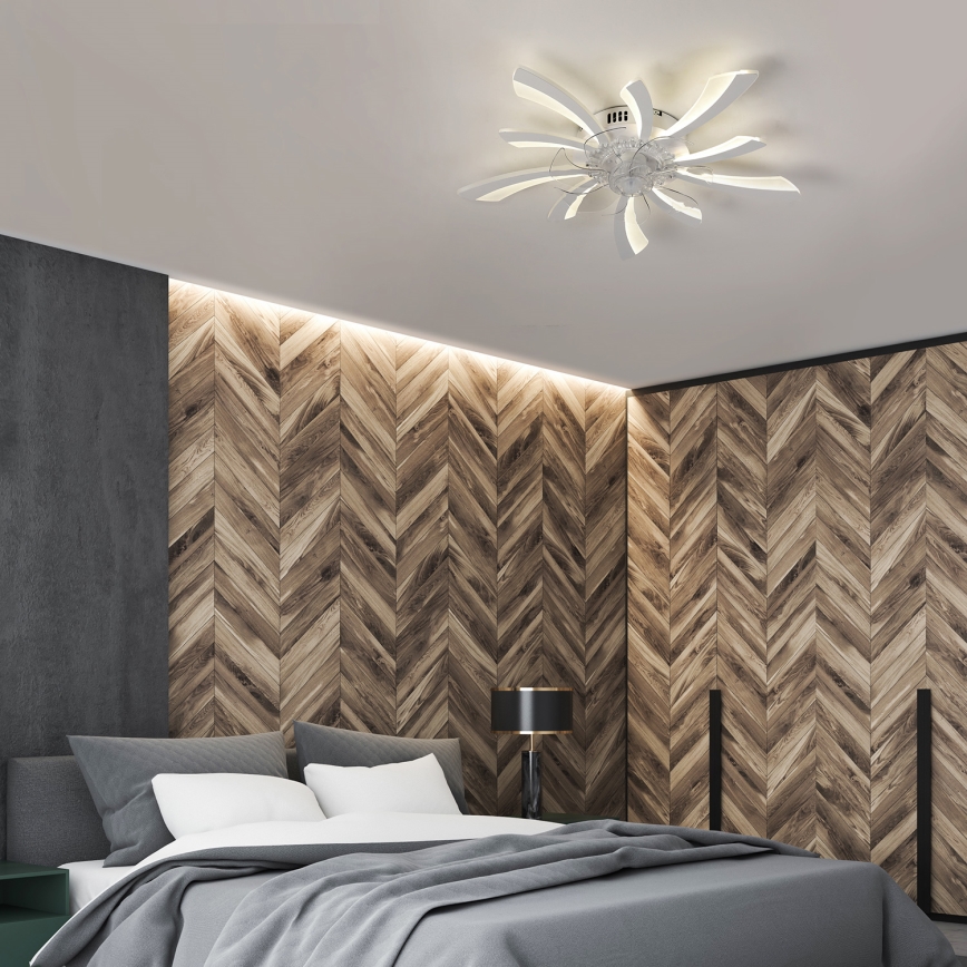 Brilagi - LED Prigušiva stropna svjetiljka s ventilatorom LED/50W/230V 3000-6500K bijela + daljinski upravljač