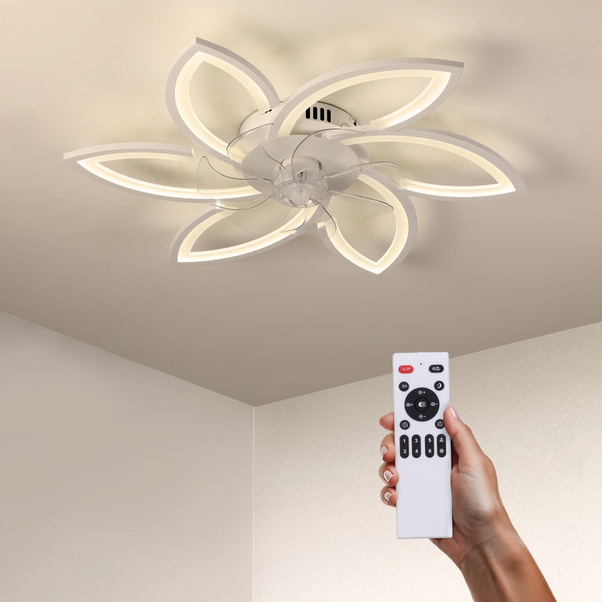 Brilagi - LED Prigušiva stropna svjetiljka s ventilatorom LED/50W/230V 3000-6500K bijela + daljinski upravljač