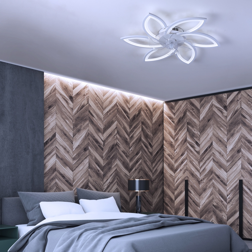 Brilagi - LED Prigušiva stropna svjetiljka s ventilatorom LED/50W/230V 3000-6500K bijela + daljinski upravljač