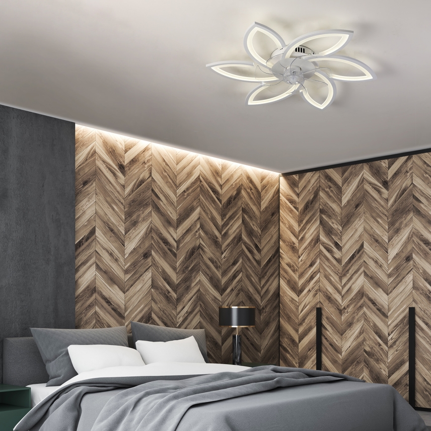 Brilagi - LED Prigušiva stropna svjetiljka s ventilatorom LED/50W/230V 3000-6500K bijela + daljinski upravljač