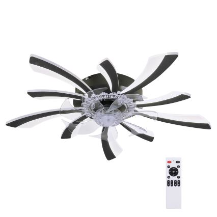 Brilagi - LED Prigušiva stropna svjetiljka s ventilatorom LED/50W/230V 3000-6500K crna + daljinski upravljač