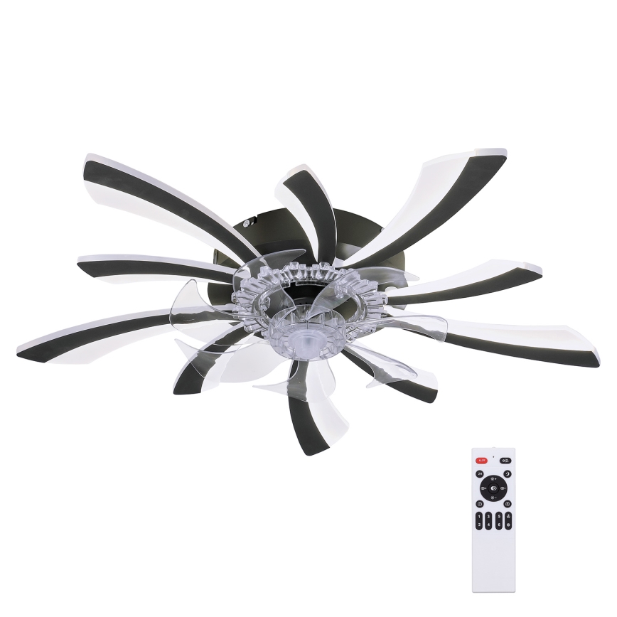 Brilagi - LED Prigušiva stropna svjetiljka s ventilatorom LED/50W/230V 3000-6500K crna + daljinski upravljač