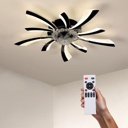 Brilagi - LED Prigušiva stropna svjetiljka s ventilatorom LED/50W/230V 3000-6500K crna + daljinski upravljač