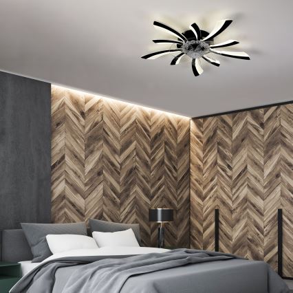 Brilagi - LED Prigušiva stropna svjetiljka s ventilatorom LED/50W/230V 3000-6500K crna + daljinski upravljač
