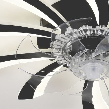 Brilagi - LED Prigušiva stropna svjetiljka s ventilatorom LED/50W/230V 3000-6500K crna + daljinski upravljač