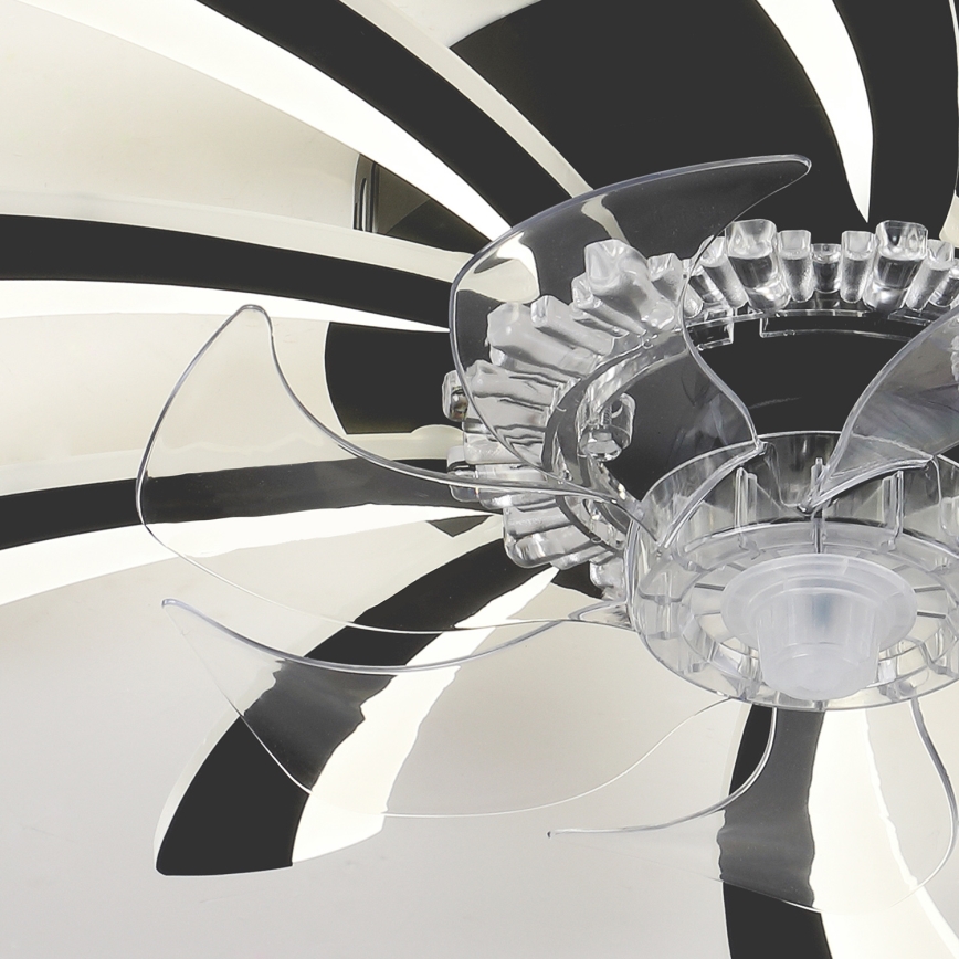 Brilagi - LED Prigušiva stropna svjetiljka s ventilatorom LED/50W/230V 3000-6500K crna + daljinski upravljač