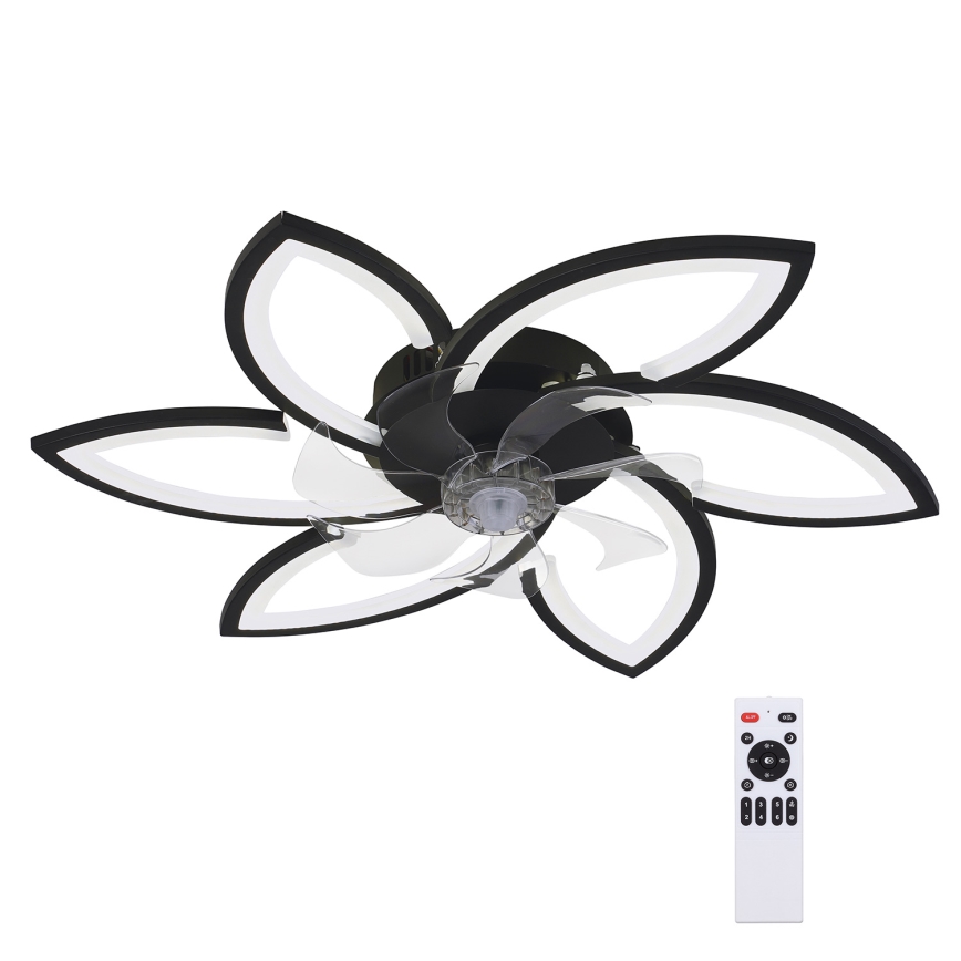 Brilagi - LED Prigušiva stropna svjetiljka s ventilatorom LED/50W/230V 3000-6500K crna + daljinski upravljač