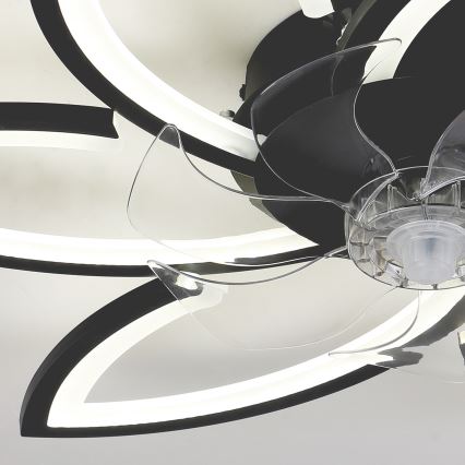 Brilagi - LED Prigušiva stropna svjetiljka s ventilatorom LED/50W/230V 3000-6500K crna + daljinski upravljač