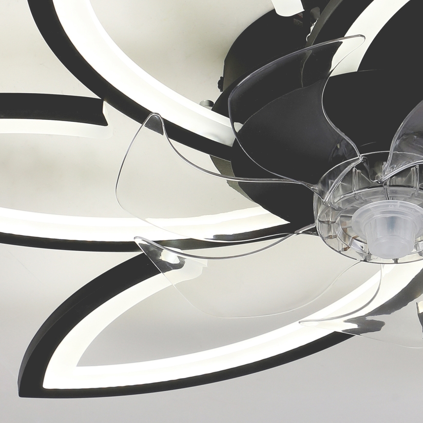Brilagi - LED Prigušiva stropna svjetiljka s ventilatorom LED/50W/230V 3000-6500K crna + daljinski upravljač