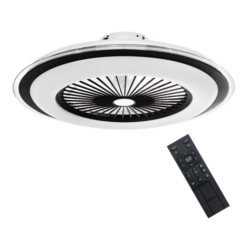 Brilagi - LED Prigušiva svjetiljka s ventilatorom RONDA LED/48W/230V 3000-6000K crna + daljinski upravljač