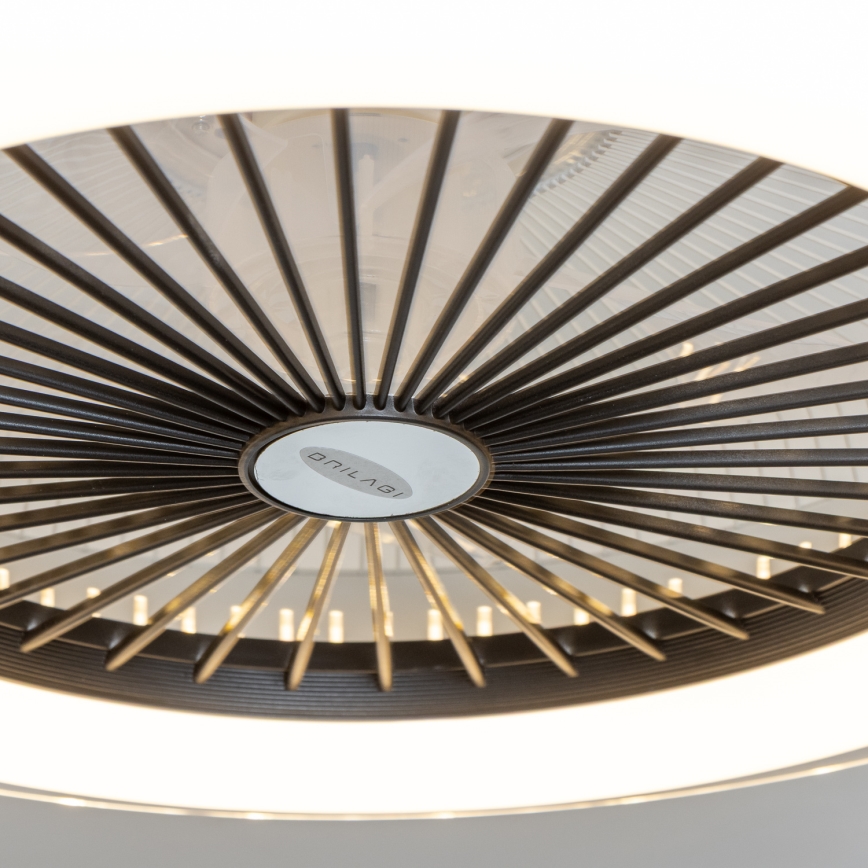 Brilagi - LED Prigušiva svjetiljka s ventilatorom RONDA LED/48W/230V 3000-6000K crna + daljinski upravljač