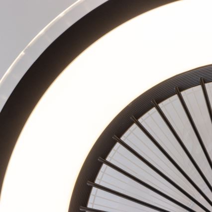 Brilagi - LED Prigušiva svjetiljka s ventilatorom RONDA LED/48W/230V 3000-6000K crna + daljinski upravljač