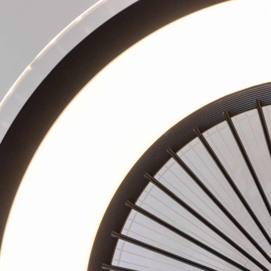 Brilagi - LED Prigušiva svjetiljka s ventilatorom RONDA LED/48W/230V 3000-6000K crna + daljinski upravljač