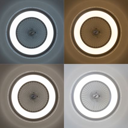 Brilagi - LED Prigušiva svjetiljka s ventilatorom RONDA LED/48W/230V 3000-6000K srebrna + daljinski upravljač