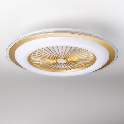 Brilagi - LED Prigušiva svjetiljka s ventilatorom RONDA LED/48W/230V 3000-6000K zlatna + daljinski upravljač