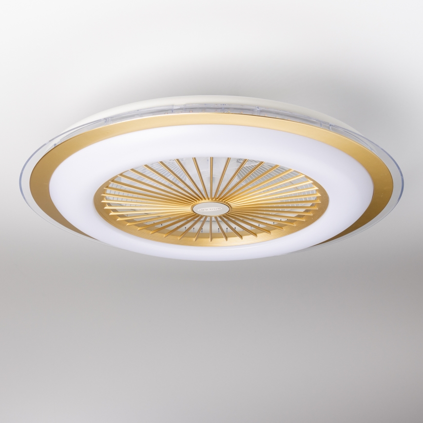 Brilagi - LED Prigušiva svjetiljka s ventilatorom RONDA LED/48W/230V 3000-6000K zlatna + daljinski upravljač