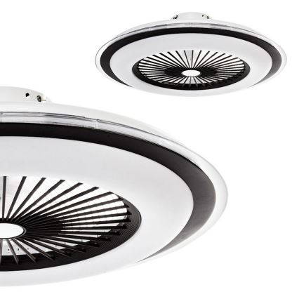 Brilagi - LED Prigušiva stropna svjetiljka s ventilatorom RONDA LED/65W/230V 3000-6500K crna + daljinski upravljač