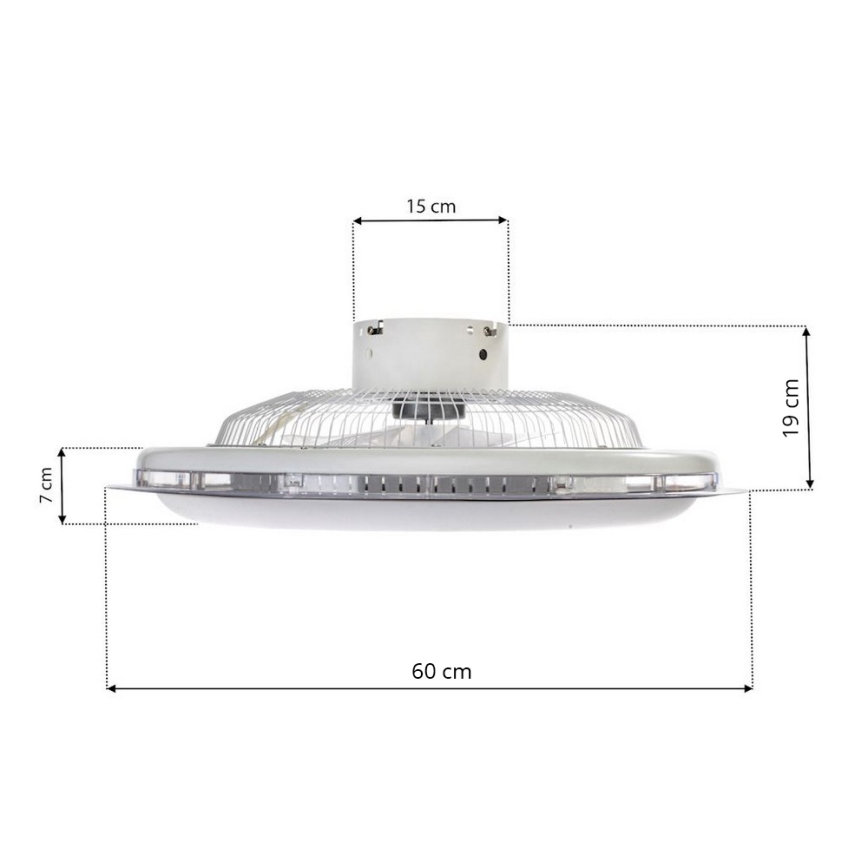 Brilagi - LED Prigušiva stropna svjetiljka s ventilatorom RONDA LED/65W/230V 3000-6500K crna + daljinski upravljač