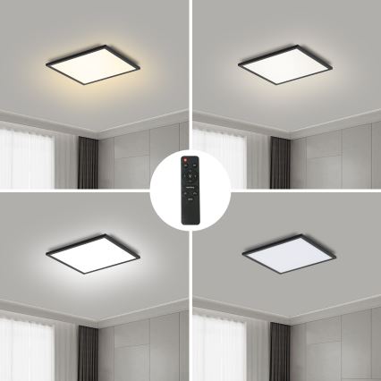 Brilagi - LED Prigušiva stropna svjetiljka SLIMFRAME LED/25W/230V 30x30 cm 3000-6000K crna + daljinski upravljač