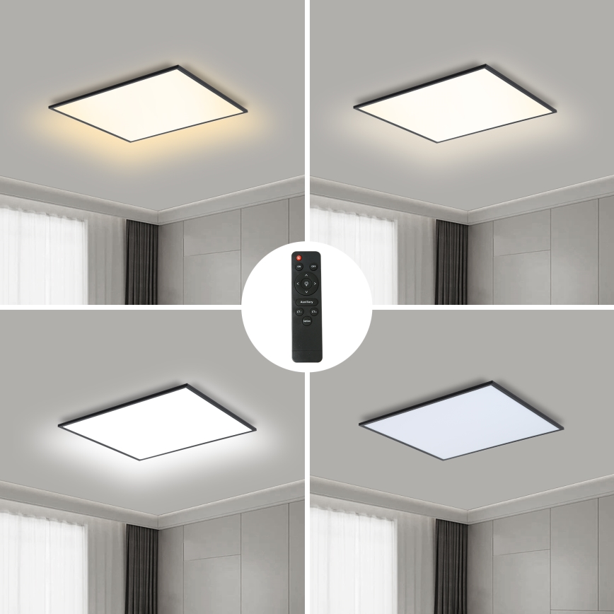 Brilagi - LED Prigušiva stropna svjetiljka SLIMFRAME LED/36W/230V 45x45 cm 3000-6000K crna + daljinski upravljač