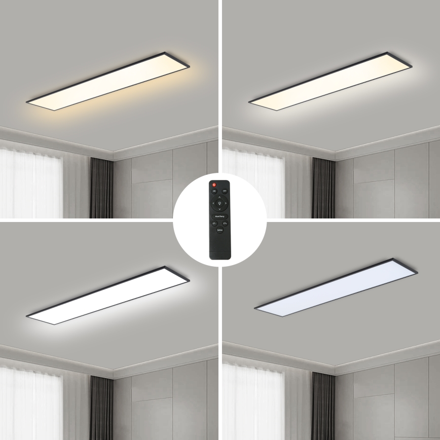 Brilagi - LED Prigušiva stropna svjetiljka SLIMFRAME LED/58W/230V 120x30 cm 3000-6000K crna + daljinski upravljač