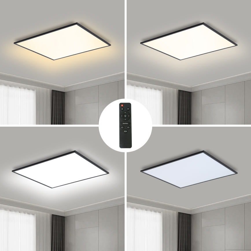 Brilagi - LED Prigušiva stropna svjetiljka SLIMFRAME LED/58W/230V 60x60 cm 3000-6000K crna + daljinski upravljač
