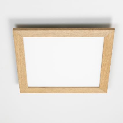 Brilagi - LED prigušivo stropno svjetlo SLIMFRAME WOOD LED/36W/230V 49,5x49,5 cm 3000-6000K, smeđe boje + daljinski upravljač