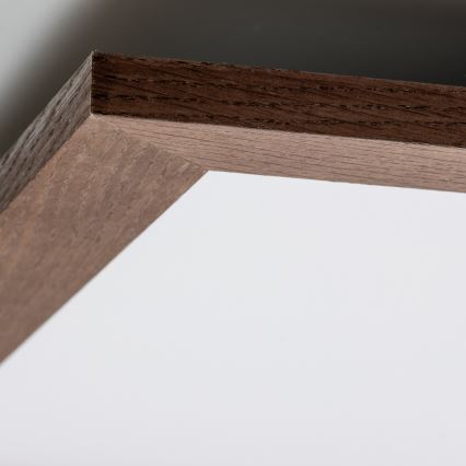 Brilagi - LED prigušivo stropno svjetlo SLIMFRAME WOOD LED/58W/230V 64x64 cm 3000-6000K tamno smeđa + daljinski upravljač